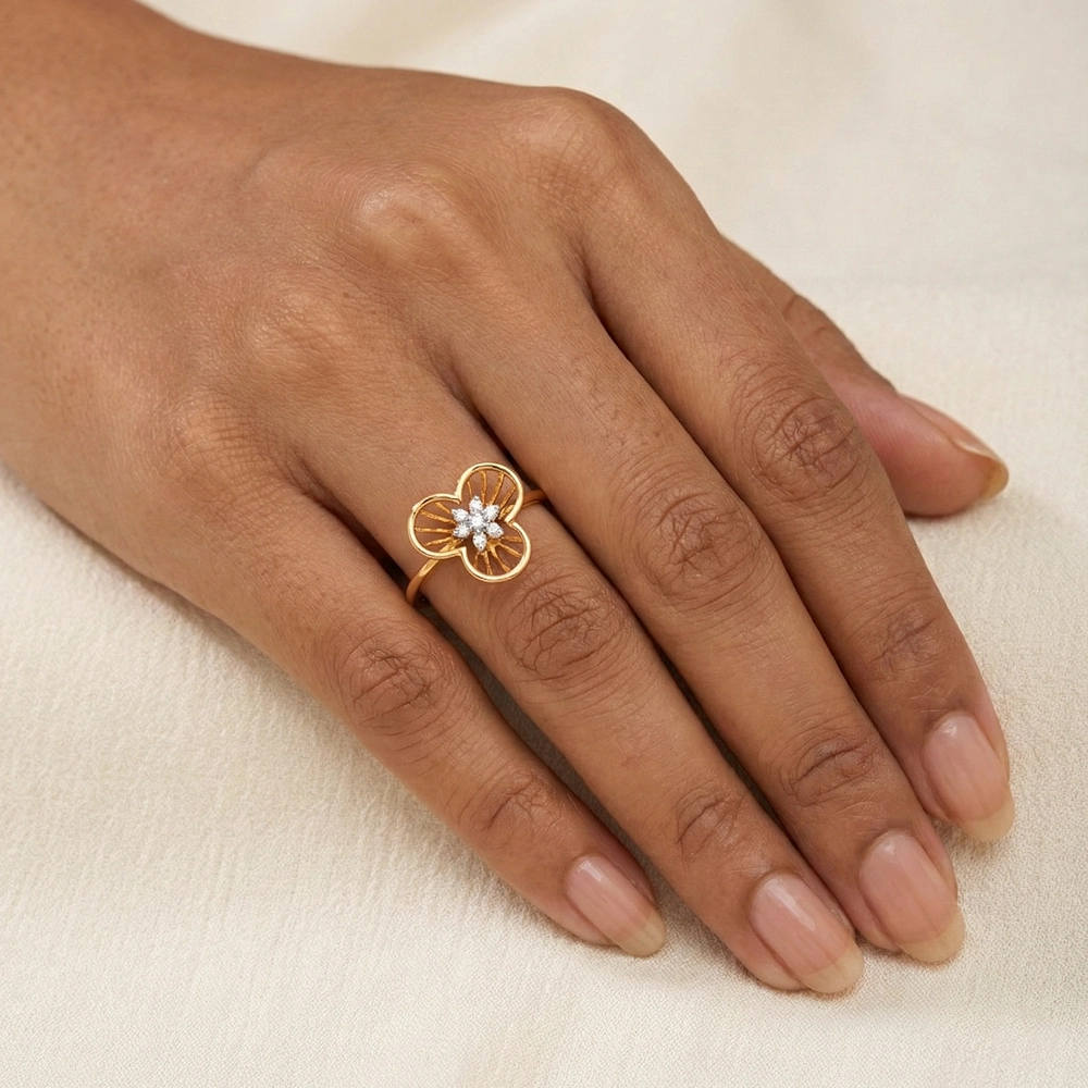 Yellow Gold Ring ALR01004 - Image 2